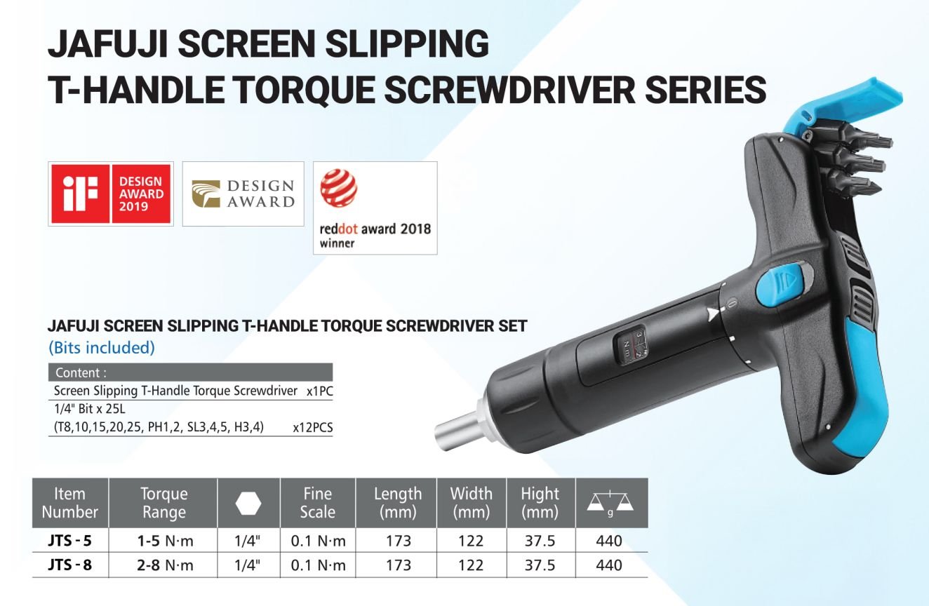 Jafuji Screen Slipping T-handle Torque Screwdriver Series 2 Jafuji Screen Slipping T-handle Torque Screwdriver Series - Image 2