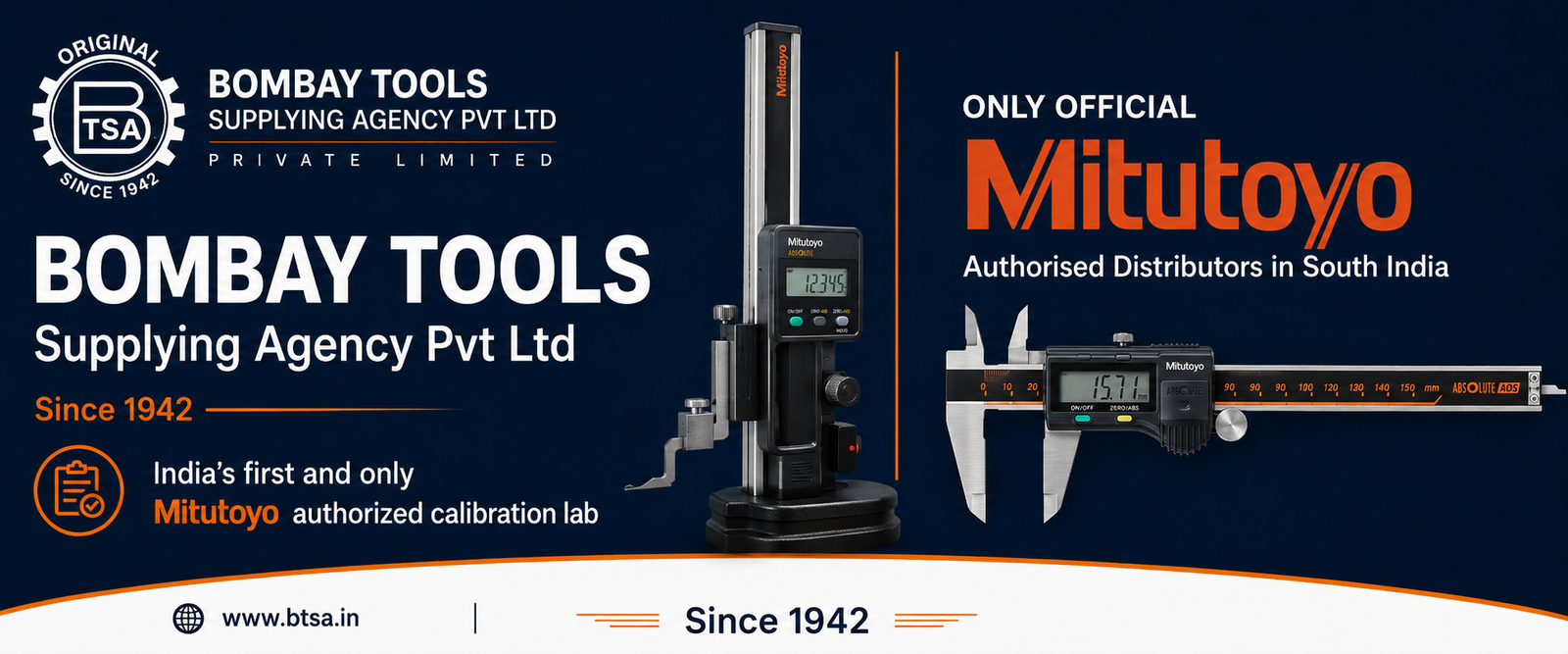 Bombay Tools Supplying Agency (BTSA), authorised Mitutoyo distributor in South India.